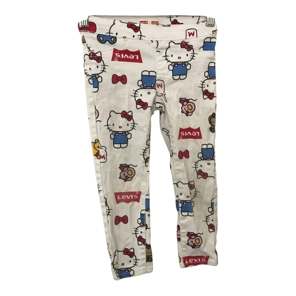 3/$15 Levi’s hello kitty Sanrio kids white pull on Jeggings 4T